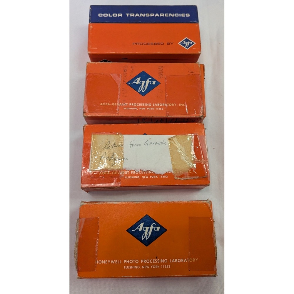 Agfa Vintage 35mm Slides Lot 4 Boxes Agfachrome 64 Color Transparencies 1962